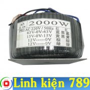 Biến áp xuyến 63V đôi +/-  63V 2000W